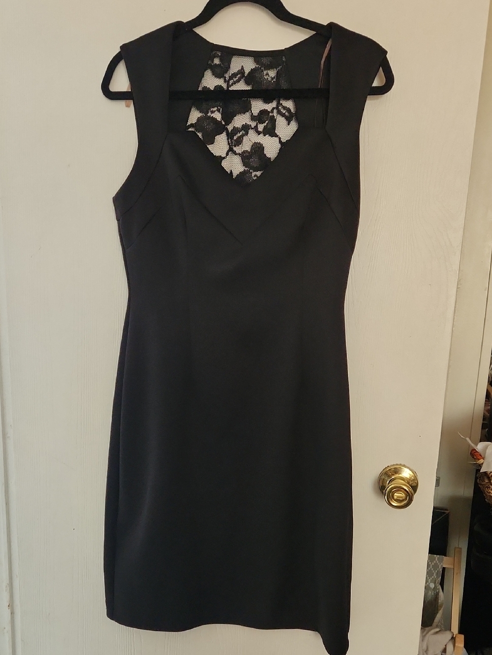 Dress Barn Black Midi Dress with Lace Back